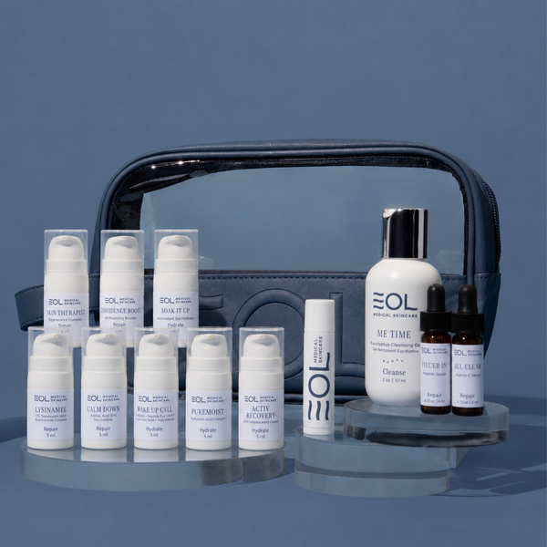 EOL Discovery Kit with 12 sample and travel products including Soak It Up, PureMoist, Activ Recovery and Skin Therapist